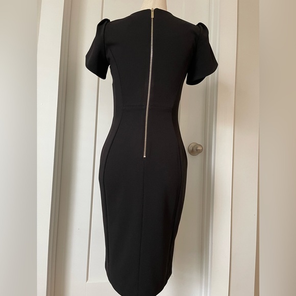 Calvin Klein Tulip Sleeve Crew Neck Sheath Dress Size 2 Womens - Picture 4 of 5